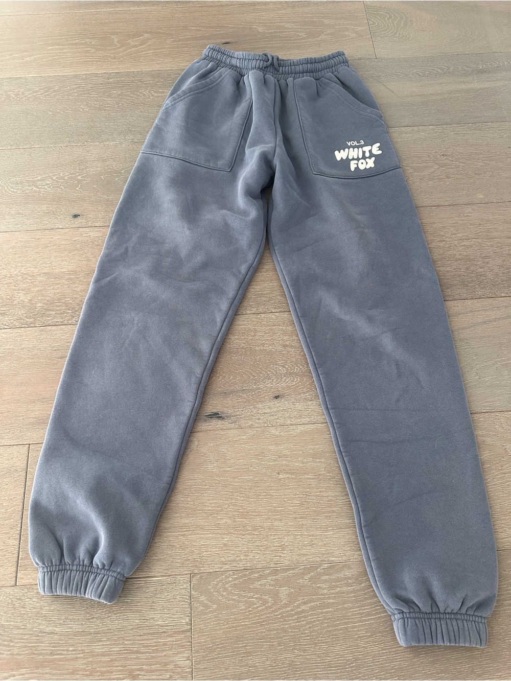 White Fox Boutique Gray Logo Fleece Joggers